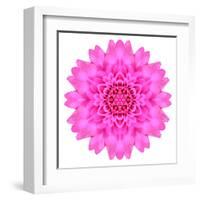 Kaleidoscopic Chrystanthemum Flower Mandala-tr3gi-Framed Art Print