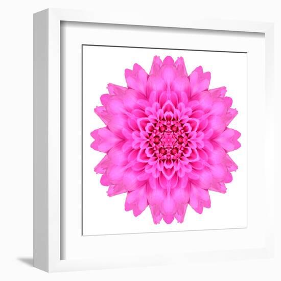 Kaleidoscopic Chrystanthemum Flower Mandala-tr3gi-Framed Art Print