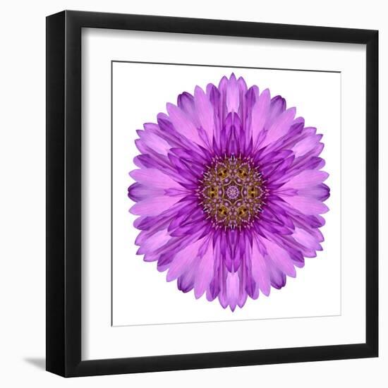 Kaleidoscopic Chrystanthemum Flower Mandala-tr3gi-Framed Art Print