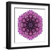 Kaleidoscopic Chrystanthemum Flower Mandala-tr3gi-Framed Art Print