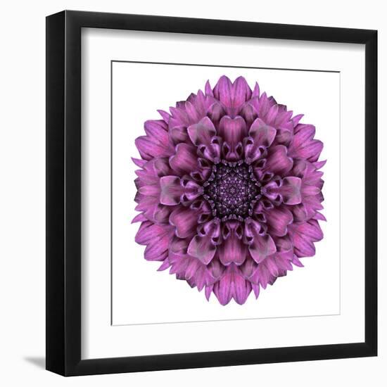 Kaleidoscopic Chrystanthemum Flower Mandala-tr3gi-Framed Art Print