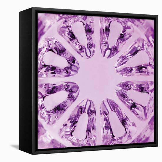 Kaleidoscopic Magenta Texture, Spherical Glass, Vertical Macro Closeup-Kasspri-Framed Stretched Canvas