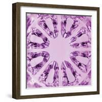 Kaleidoscopic Magenta Texture, Spherical Glass, Vertical Macro Closeup-Kasspri-Framed Photographic Print