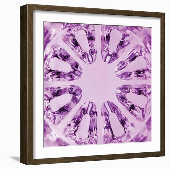 Kaleidoscopic Magenta Texture, Spherical Glass, Vertical Macro Closeup-Kasspri-Framed Photographic Print