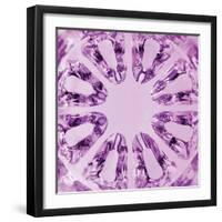 Kaleidoscopic Magenta Texture, Spherical Glass, Vertical Macro Closeup-Kasspri-Framed Photographic Print