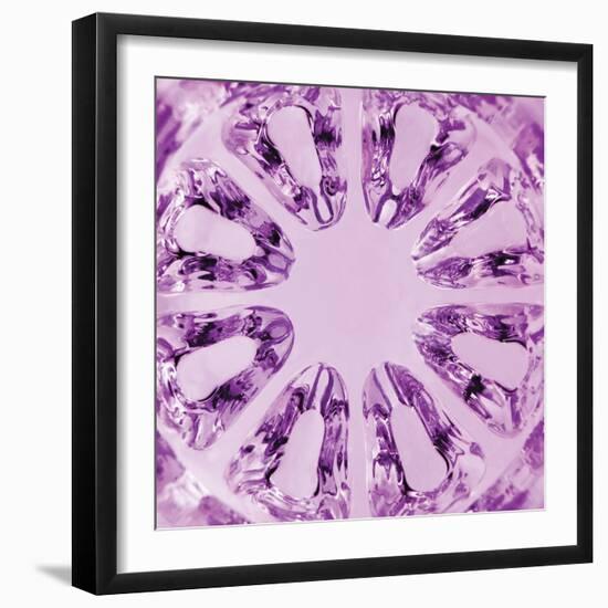 Kaleidoscopic Magenta Texture, Spherical Glass, Vertical Macro Closeup-Kasspri-Framed Photographic Print