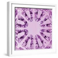 Kaleidoscopic Magenta Texture, Spherical Glass, Vertical Macro Closeup-Kasspri-Framed Photographic Print