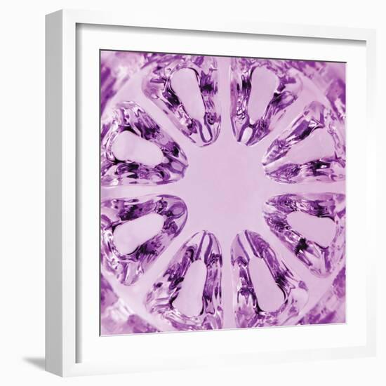 Kaleidoscopic Magenta Texture, Spherical Glass, Vertical Macro Closeup-Kasspri-Framed Photographic Print