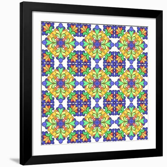 Kaleidoscopic Pattern-losik-Framed Art Print