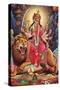 Kali Riding Lion-null-Stretched Canvas