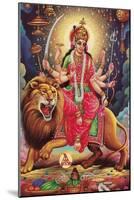 Kali Riding Lion-null-Mounted Art Print