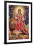 Kali Riding Lion-null-Framed Art Print