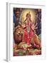 Kali Riding Lion-null-Framed Art Print