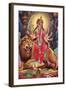 Kali Riding Lion-null-Framed Art Print