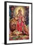 Kali Riding Lion-null-Framed Art Print