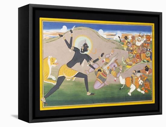 Kali Slaying Demons, C.1800-1820-null-Framed Stretched Canvas