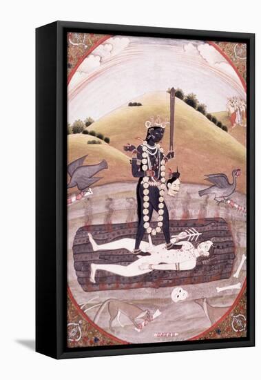 Kali 'The Black' Subduing a Demon-null-Framed Stretched Canvas