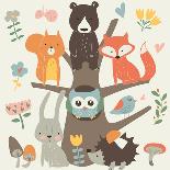 Zoo Alphabet with Cute Animals in Cartoon Style.-Kaliaha Volha-Art Print