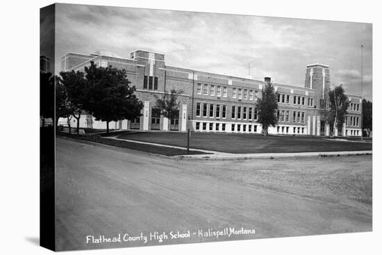 Kalispell, Montana - Flathead County High School-Lantern Press-Stretched Canvas