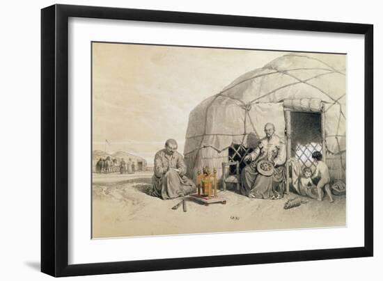 Kalmuks with a Prayer Wheel-Francois Fortune Antoine Ferogio-Framed Giclee Print