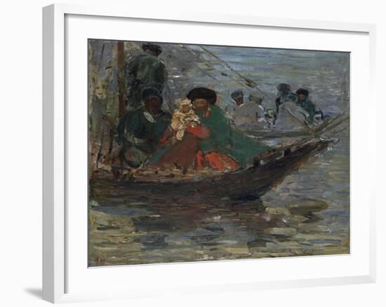 Kalmyk-Boat on the Volga River, 1920-Robert Sterl-Framed Giclee Print