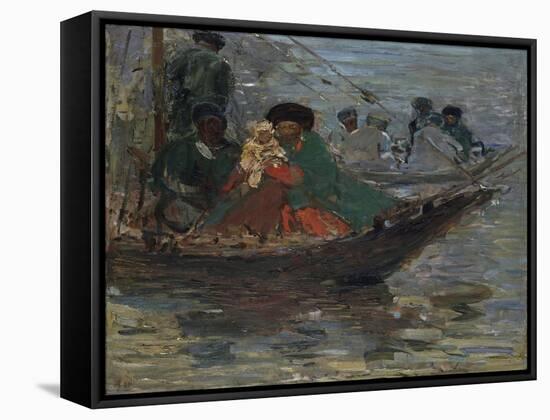 Kalmyk-Boat on the Volga River, 1920-Robert Sterl-Framed Stretched Canvas