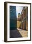 Kalta Minor minaret, Khiva. Uzbekistan, Central Asia. Woman walking near the minaret.-ClickAlps-Framed Photographic Print