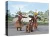 Kamayura Indian Fish Dance, Xingu, Brazil, South America-Robin Hanbury-tenison-Stretched Canvas