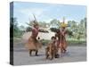 Kamayura Indian Fish Dance, Xingu, Brazil, South America-Robin Hanbury-tenison-Stretched Canvas