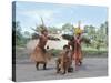Kamayura Indian Fish Dance, Xingu, Brazil, South America-Robin Hanbury-tenison-Stretched Canvas