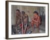 Kamayura Indians Playing Flutes Inside Hut, Xingu Area, Brazil, South America-Robin Hanbury-tenison-Framed Photographic Print