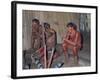 Kamayura Indians Playing Flutes Inside Hut, Xingu Area, Brazil, South America-Robin Hanbury-tenison-Framed Photographic Print