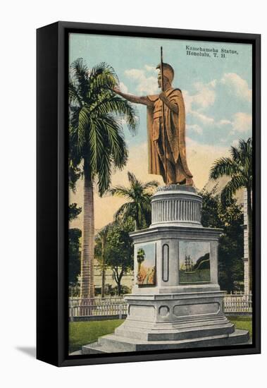 Kamehameha Statue, Honolulu, Hawaii, C1920-null-Framed Stretched Canvas