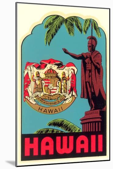 Kamehameha Statue, State Seal, Hawaii-null-Mounted Art Print