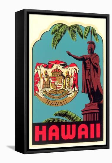 Kamehameha Statue, State Seal, Hawaii-null-Framed Stretched Canvas