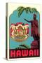 Kamehameha Statue, State Seal, Hawaii-null-Stretched Canvas