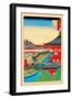 Kameido Shrine-Ando Hiroshige-Framed Art Print