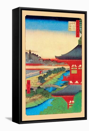 Kameido Shrine-Ando Hiroshige-Framed Stretched Canvas