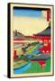 Kameido Shrine-Ando Hiroshige-Framed Stretched Canvas