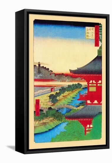 Kameido Shrine-Ando Hiroshige-Framed Stretched Canvas