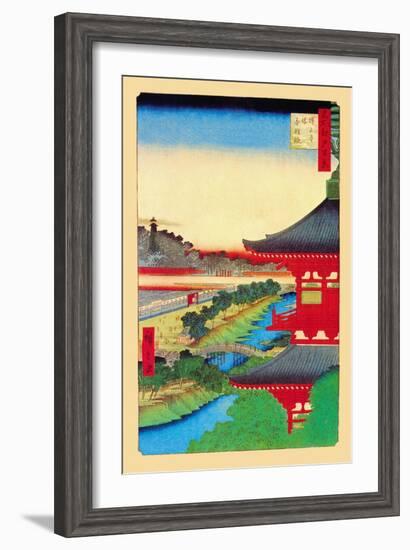 Kameido Shrine-Ando Hiroshige-Framed Art Print