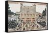 Kameido Tenmangu Shrine, Japanese Wood-Cut Print-Lantern Press-Framed Stretched Canvas