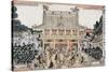 Kameido Tenmangu Shrine, Japanese Wood-Cut Print-Lantern Press-Stretched Canvas