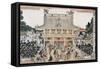 Kameido Tenmangu Shrine, Japanese Wood-Cut Print-Lantern Press-Framed Stretched Canvas