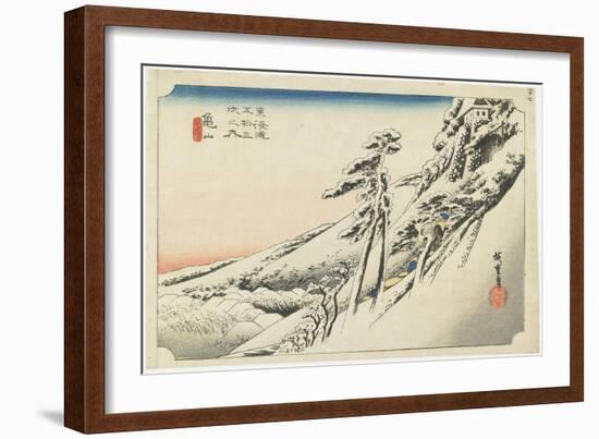 Kameyama--Clear Weather after Snow, C.1833-Utagawa Hiroshige-Framed Giclee Print