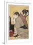 Kami-Yui, Dressing the Hair (Colour Woodblock Print)-Kitagawa Utamaro-Framed Giclee Print