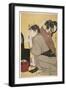 Kami-Yui, Dressing the Hair (Colour Woodblock Print)-Kitagawa Utamaro-Framed Giclee Print