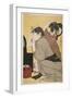 Kami-Yui, Dressing the Hair (Colour Woodblock Print)-Kitagawa Utamaro-Framed Giclee Print