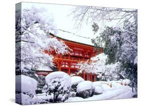 Kamigamo Shrine in Snow, Kyoto, Japan-null-Stretched Canvas