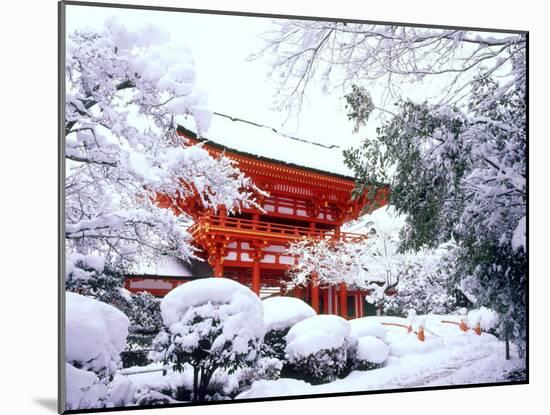 Kamigamo Shrine in Snow, Kyoto, Japan-null-Mounted Photographic Print